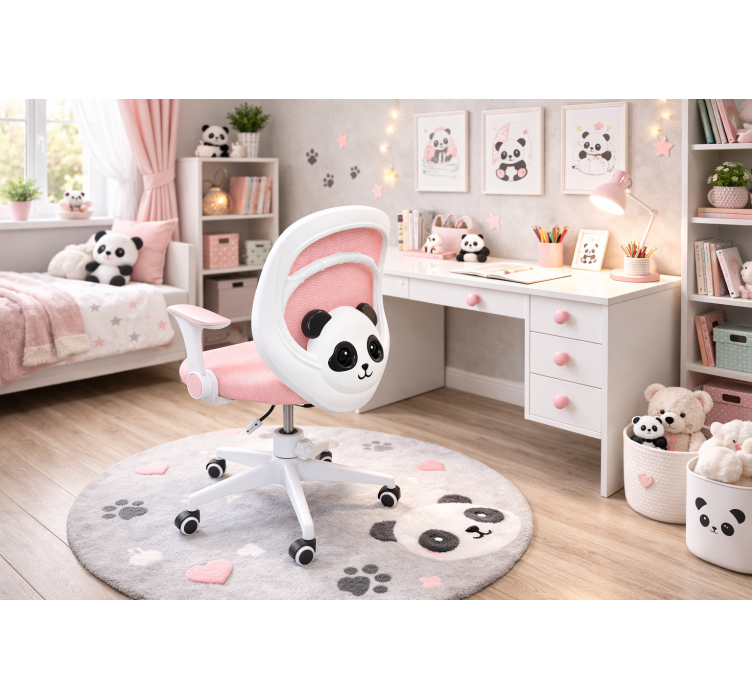 Крісло обертове дитяче PERFECT KIDS PANDA PINK10